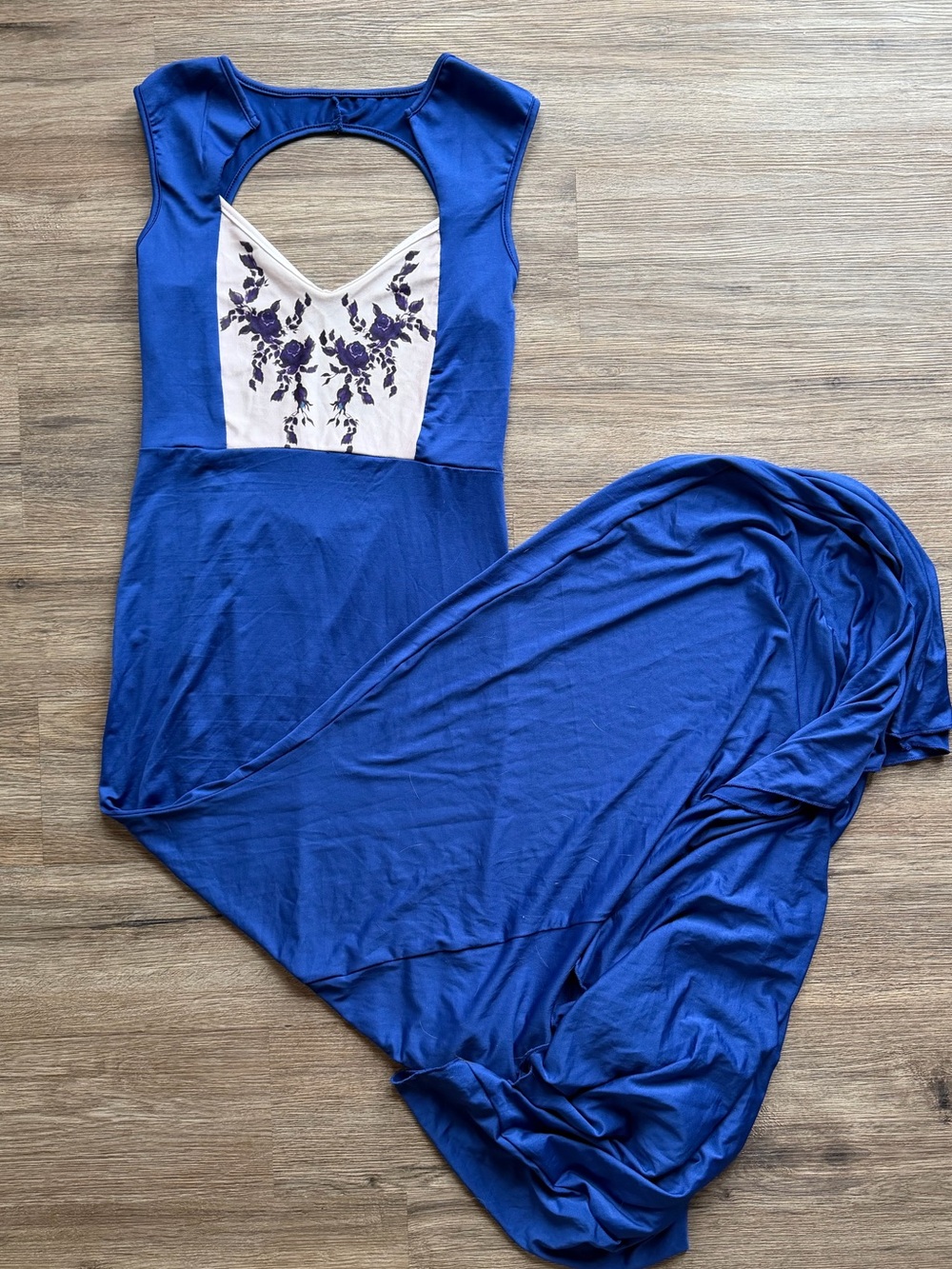 Extra Long Blue Maxi Dress